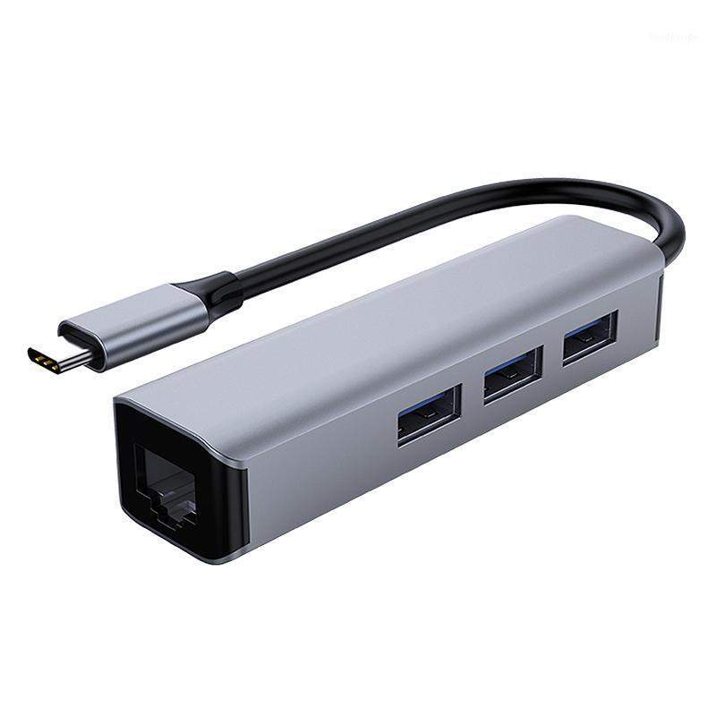 

Type-C 4 in 1 Hub, Type-C to Gigabit Network Interface + 3 USB3.0 Port Hub Expanders1
