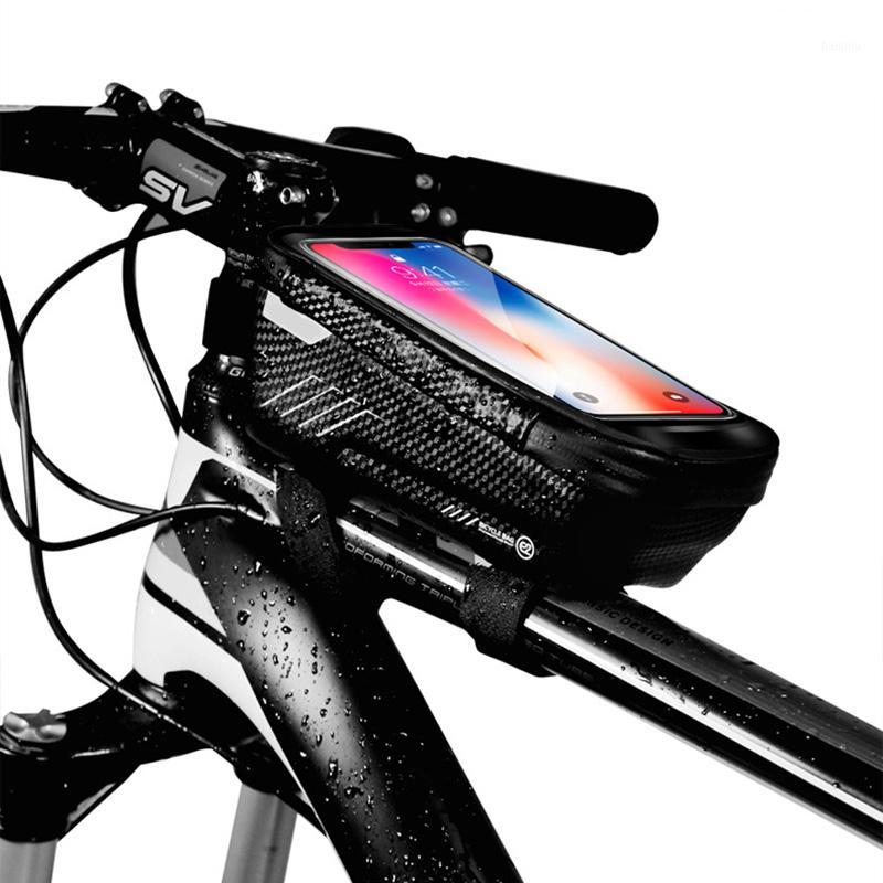 

Bike/Bicycle Phone Mount Bag Cycling Waterproof Front Frame Top Tube Handlebar Bag with Touch Screen Holder Case1