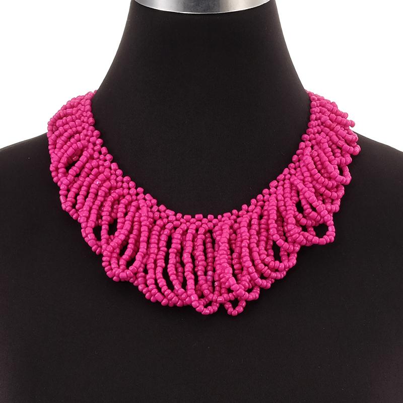 

All Seasons Women Chic Punk Trendy Seed Beads Handmade Choker Necklace Fashion Wedding Bridal Jewelry