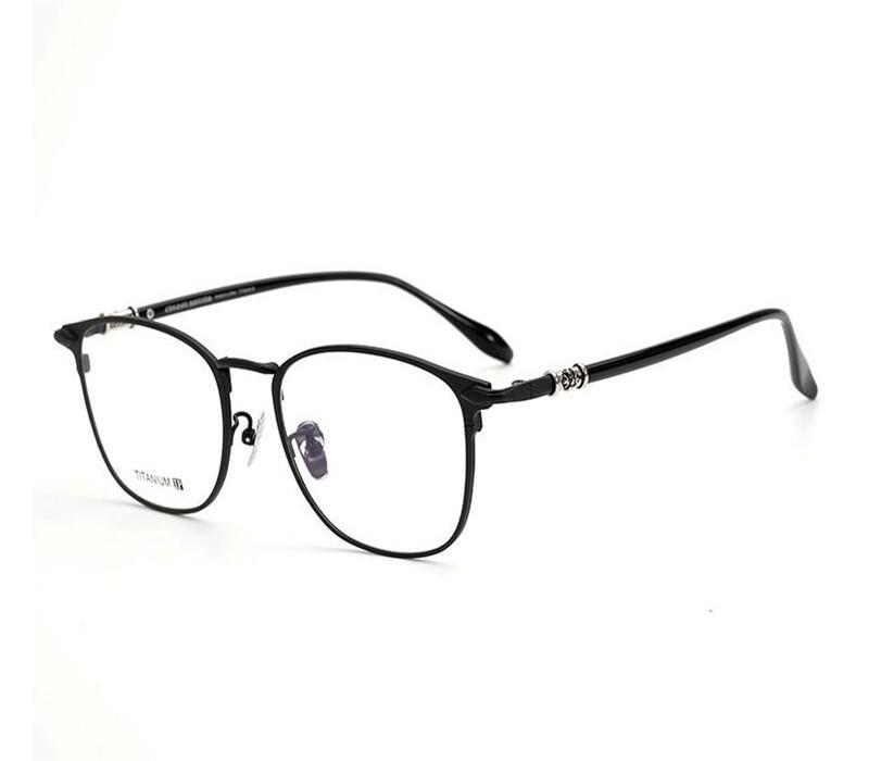 

MONGOTEN Myopia Eyeglasses Pure Titanium Unisex Full Rim Optical Eyewear Brand Design Clear Lens Goggle Black Glasses Spectacle