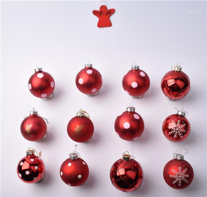 

Christmas Glass Hanging Stained Glass Ball Pendant Festive Arrangement Decoration Pendant Craft Single Set1