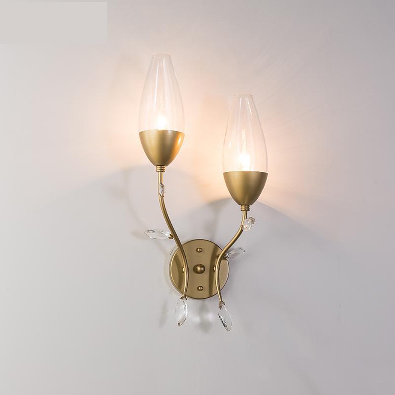 

Modern Style Wall lights Bedroom bedside lamp gold Mirror light luxury aisle model room Corridor sconce AC90-220V wall lamps