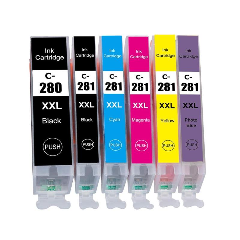 

280XXL 281XXL Ink Cartridge Replacement for Canon PGI-280XXL CLI-281XXL PGI 280 XXL CLI 281 XXL 6-PACK (PGBK/BK/C/M/Y) for Canon