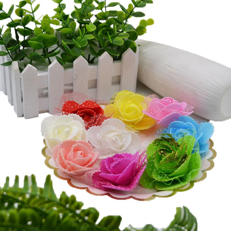 

50Pcs 6cm Artificial Sequin Foam Rose Flowers Head For Wedding Car Decoration DIY Garland Decorative, Fh01