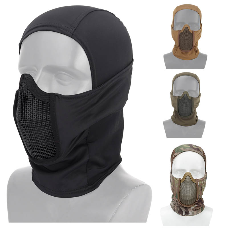 

Outdoor Airsoft Tactical Mask Hood Shooting Face Protection Gear Metal Steel Wire Mesh Half Face NO03-016, Multi