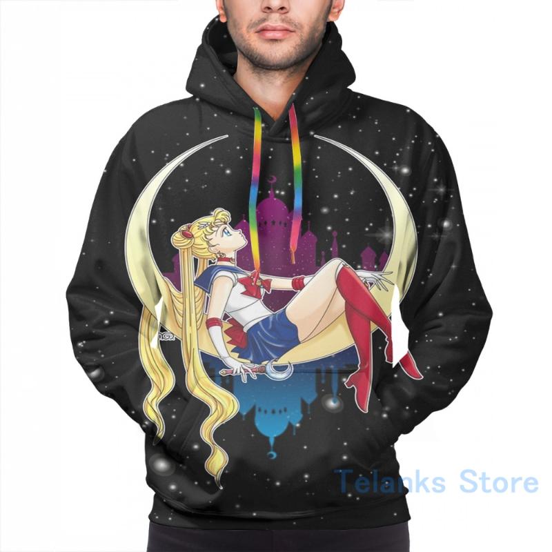 

Mens Hoodies Sweatshirt for women funny Pretty Guardian Sailor Moon print Casual hoodie Streatwear, Men