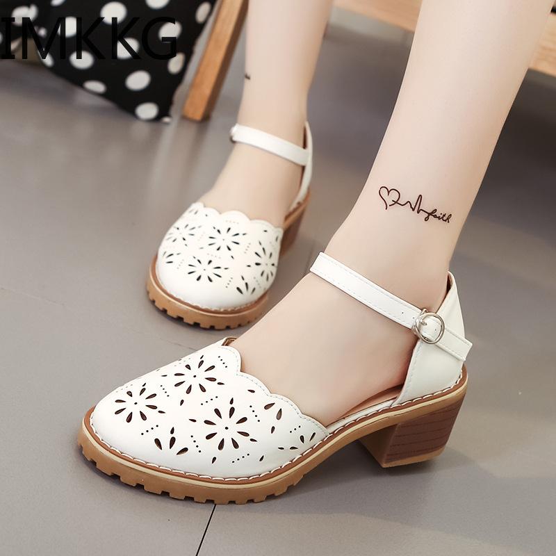 

Women Sandals 2020 Summer Style Retro Platform White Sandals Comfortable High Hoof Thick Heels Shoes A00236, Black