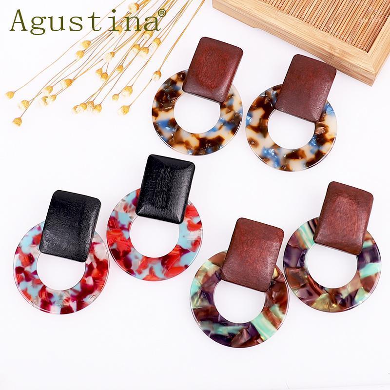 

Dangle & Chandelier Agustina Wood Acetate Fashion Earrings Jewelry Girls Drop For Women Green Rainbow Punk Earring Earings Boho1