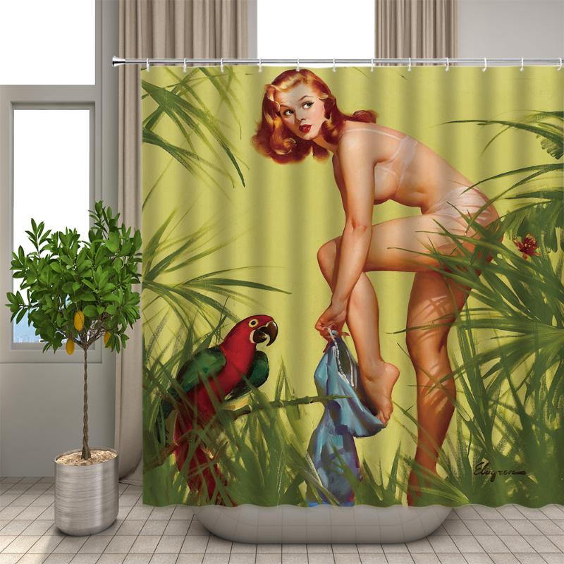 

Shower Curtains Curtain American Style Cartoon Sexy Within Temptation Pattern 3d Waterproof Bathroom Cloth Polyester Fabric