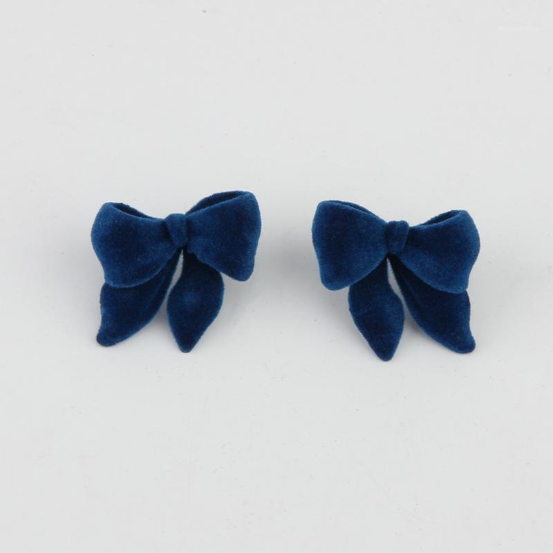 

Multicolor Flocked Velvet Bow Stud Earrings Simple Vintage Hepburn Earrings for Women Girls Jewelry Gifts 406611