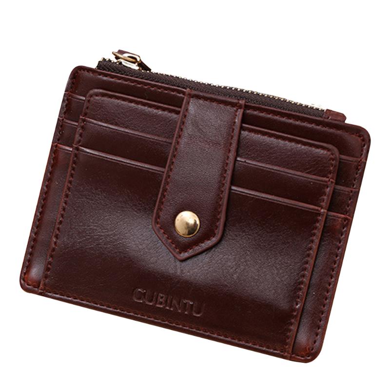 

Men Women Casual Card Holder Wallet Large Capacity Zipper And Hasp Coin Bag PU Leather Portable Solid Purse Gift Soft Small, Coffee