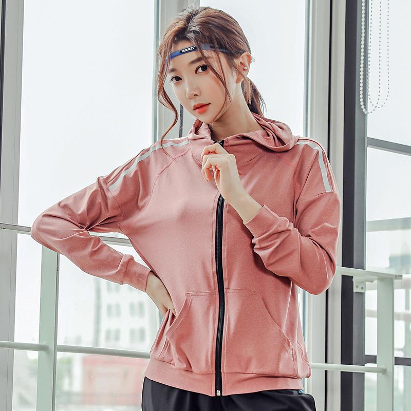 

Women Sport Jacket Quickly Dry Long Sleeve Zip Up Hoodie Sweatshirt Female Running Jogger Fitness Gym Casual Jacket Activewear, White 8820
