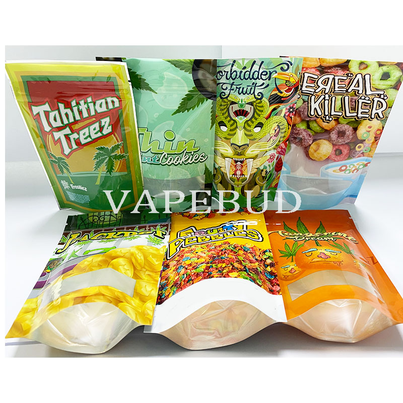 

FRUITY PEBBLES TAHITIAN TREEZ JOKES UP RUNTZ bag skittles mylar bags 35 mini ziplock packaging 420 pack smell proof package