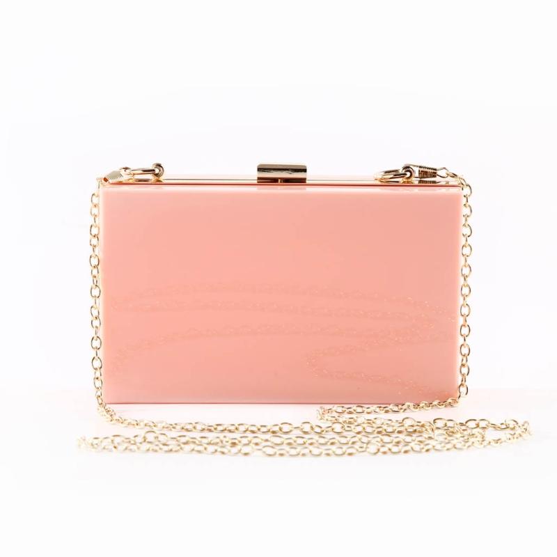 

Simple Rectangular Woman Chain Shoulder Bag Luxury Transparent Fashion Pack Elegant Party Prom Banquet Evening Dinner, Black