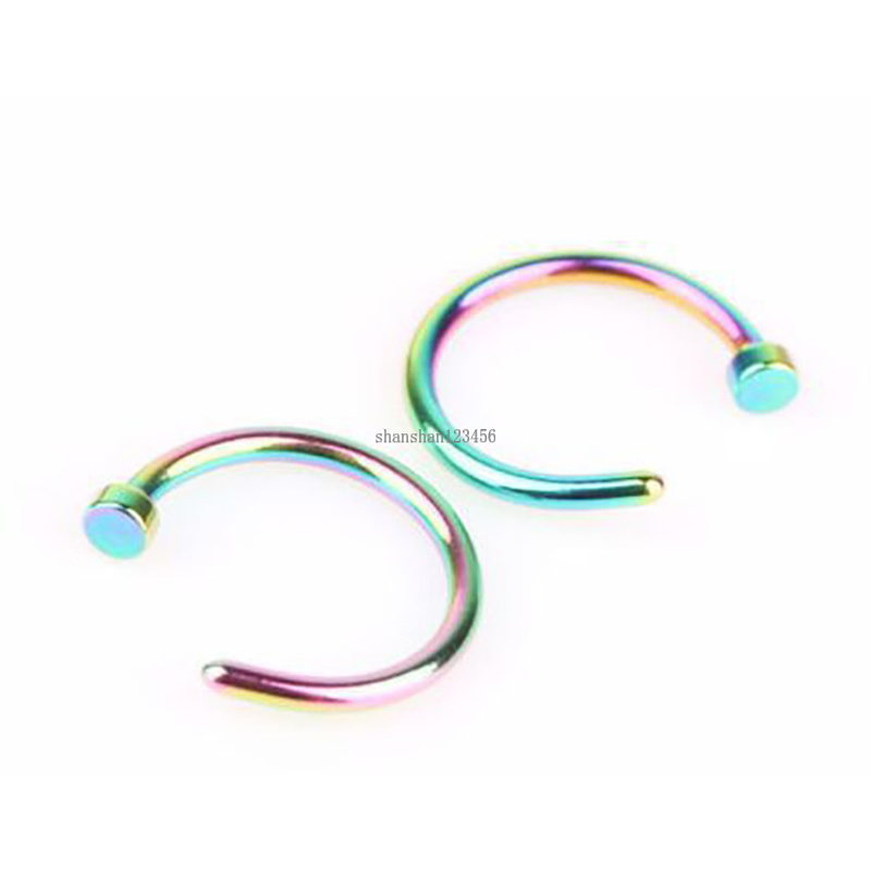 

Women C shape Body Piercing Nose Ring stud Hoop Hip hop Stainless steel rings Fashion jewelry will and sandy