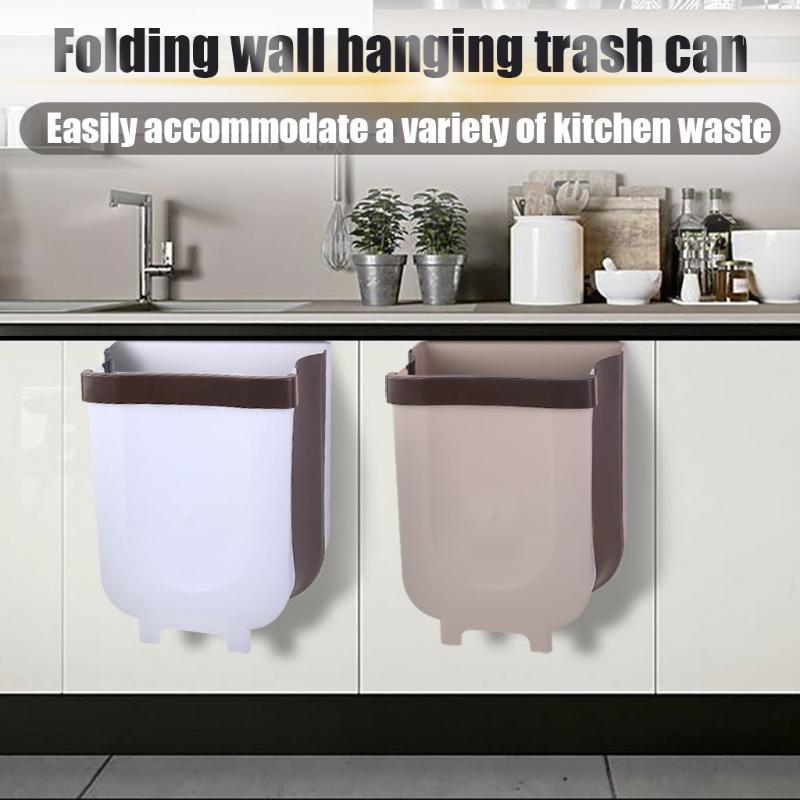 

1 Pcs Folding Waste Bin Kitchen Cabinet Door Hanging Trash Bin Trash Can Wall Mounted Trashcan for Bathroom Toilet Waste Storage1