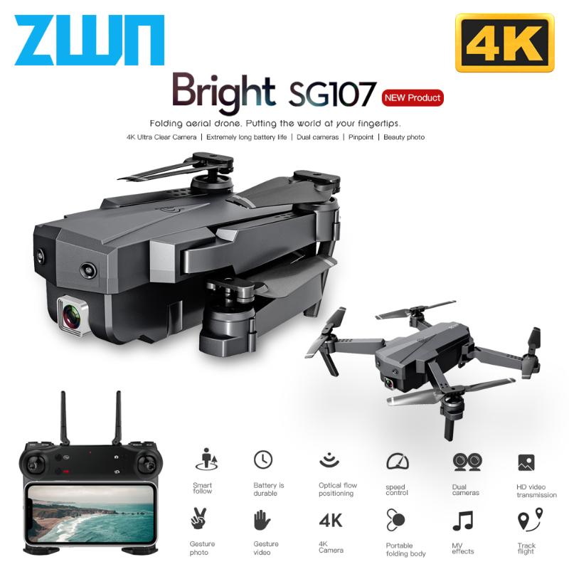 

ZWN SG107 Mini Drone with 4K WIFI FPV HD Dual Camera Quadcopter Optical Flow Rc Dron Gesture Control Kids Toy VS E58 E68 SG106