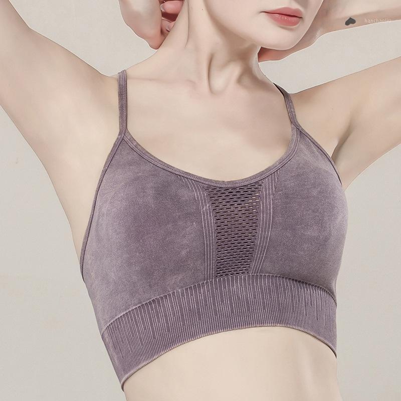 

New Yoga Clothes Quick-drying Breathable Beautiful Back Sports Bra High Elastic Running Fitness Camisole Bras Sport Gym Bra1, Blue
