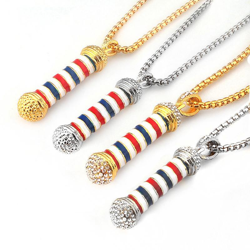 

Unique Charm Chain Necklace Barber Shop 3D Barber Pole Pendant Necklace Cosmetologist Hair Dresser Hairdresser Gift Jewelry