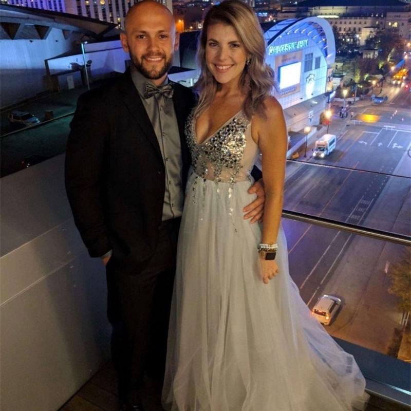 

Sexy Slit Beading Tulle Backless V Neck Long Evening Dresses Sleeveless Voile Marriage Floor Length Evening Dress HFY101901 201114, Purple