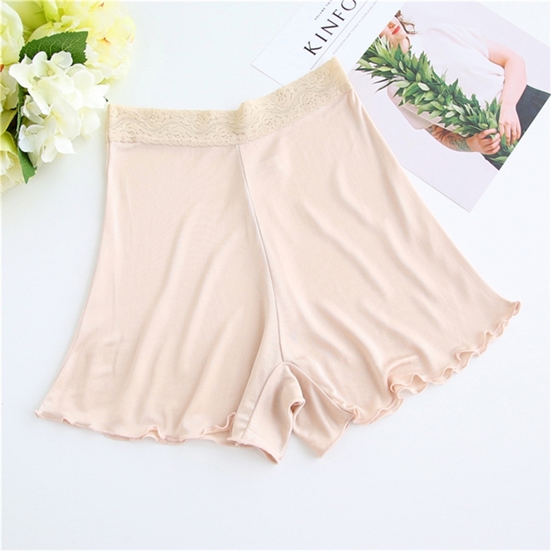 

100% pure silk shorts under skirt short pants women shorts women boxer femme safety shorts shorty ladies pants underwear LJ201225