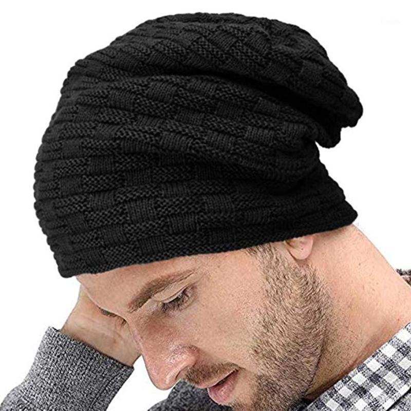 

Winter Warm Beanies Casual Hats Couple's Solid Color Knitted Hat Plush Thickened Knitted Ear Protection Warm Hat#P301