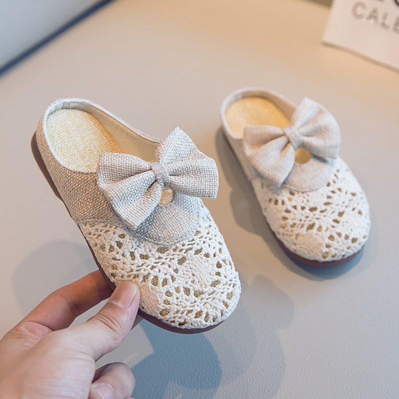 

SHEN CE Children's Slippers Girls 2020 Spring Japanese New Kids Flock Bow Non-slip Elegant Casual Princess Girls Sandals1, Black