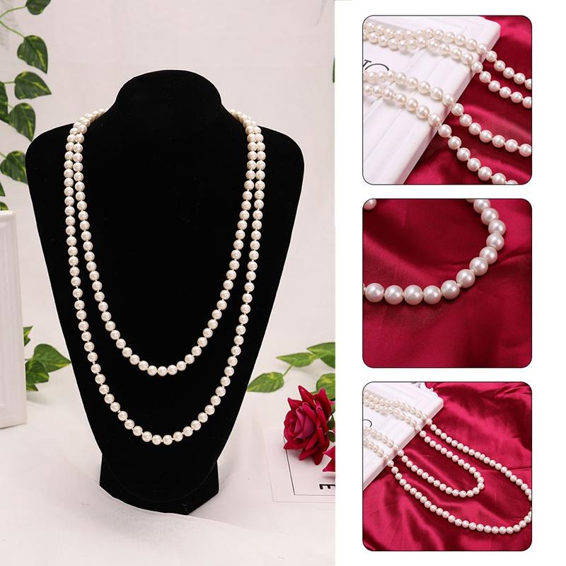 

1PCS Women's Long Pearl Necklace Luxury Autumn and Winter Sweater Pearl chains