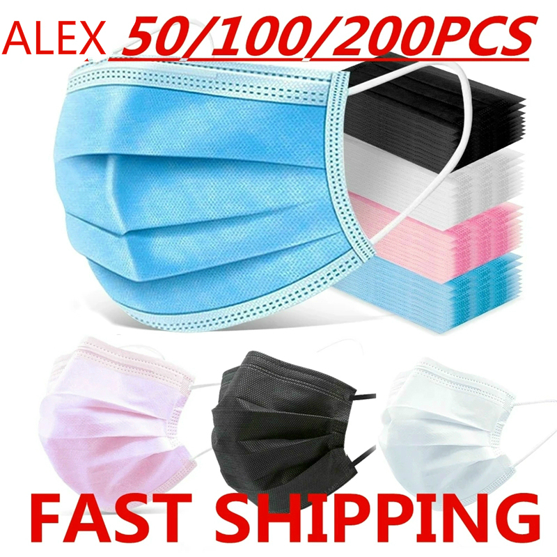 

must-have disposable masks dust-proof breathable protective masks black non-woven three-layer adult masks with melt-blown nonwovens