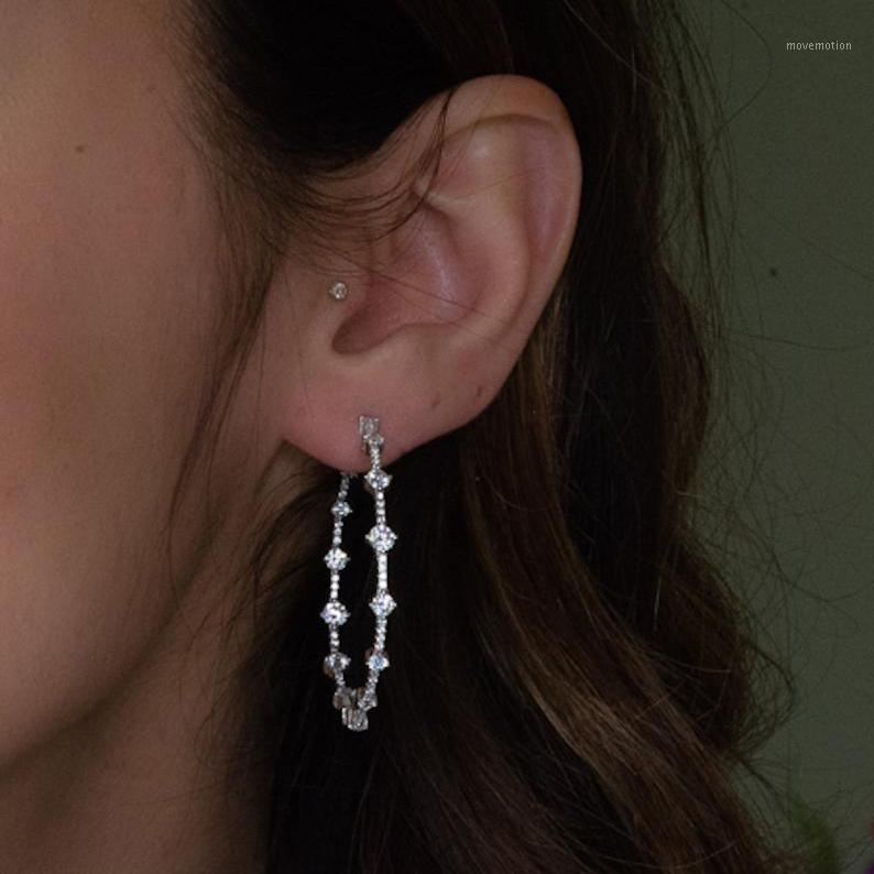 

classic geometric 2.5inch 60mm big cz circle hoop earring for women cz hoops1