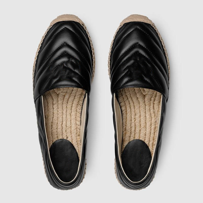 

2022 Leather Straw Sandals, Black