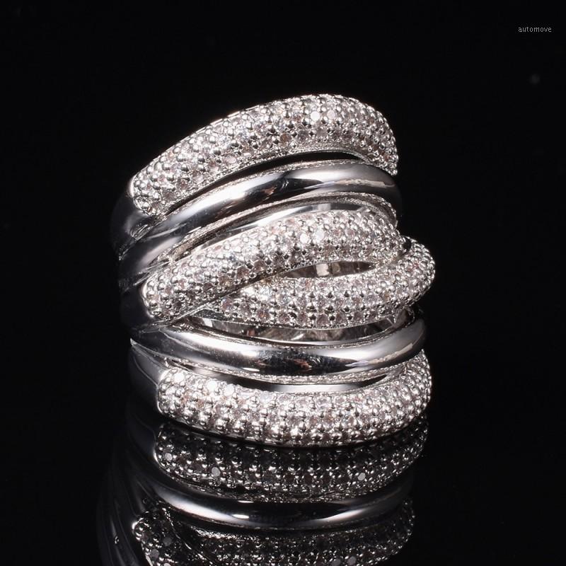 

Luxury 925 Sterling silver More X-type with Pave setting 238pcs Diamond Wedding Cocktail rings for Women gemstone Jewelry gift1