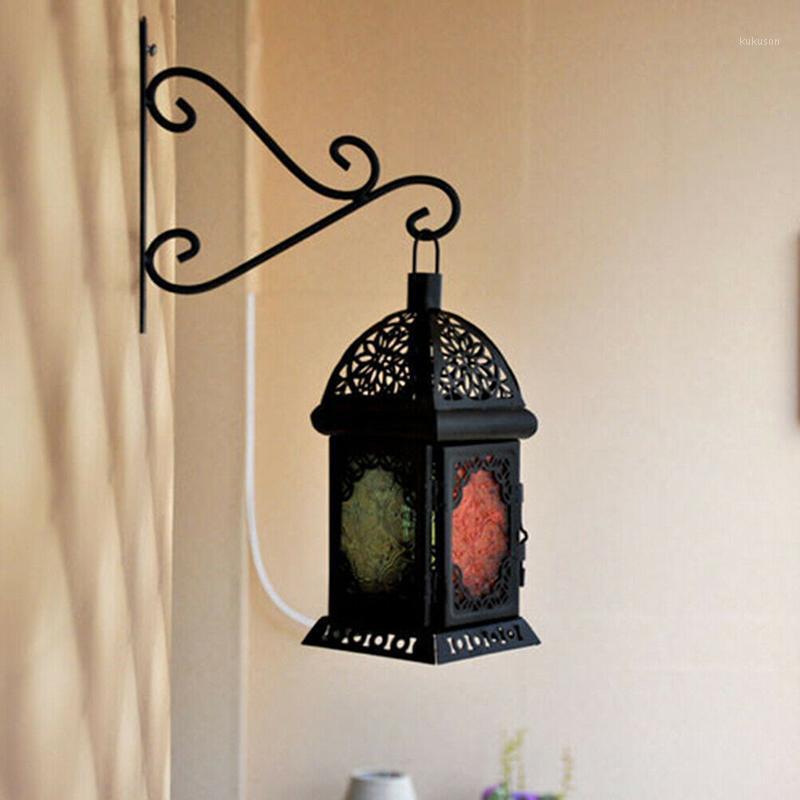 

1Pc European Style Creative Wrought Iron Flower Candlestick Wind Lamp Wall Hook Rack Hook for Indoor Balcony Outdoor Home1