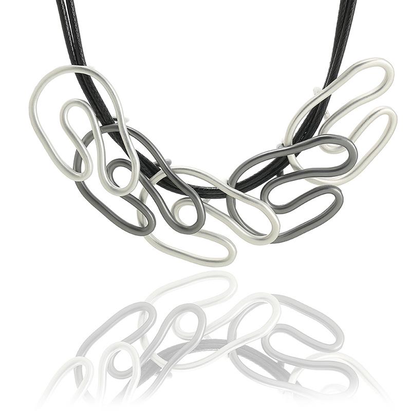 

ELOYHI Women Leather Rope Necklace Geometric Top Quality Double Collar Choker For Women Punk Trendy Neckalce&Pendants Gift