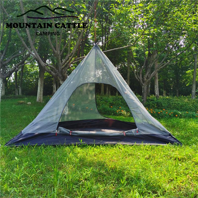 

Ultralight Inside Pyramid Tent Oxford Summer Mesh Tent Outdoor Rodless Camping Teepee Portable Backpacking Tent220*85*140cm