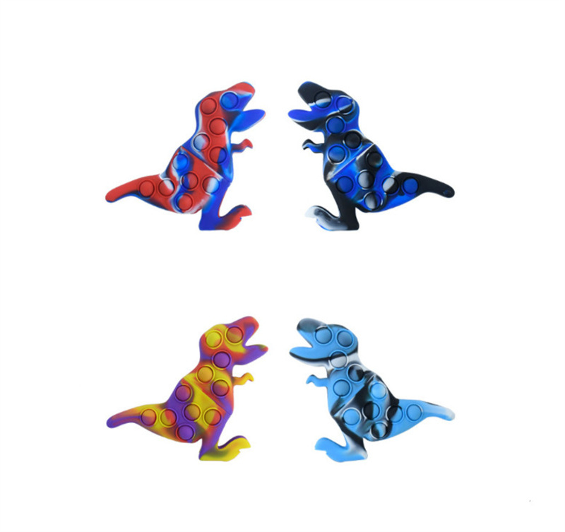 

Sensory Camouflage 3D Pop Fidget Dinasour Ball Pendant Silicone Toy Pizza Bullble Push Simple Dimple Finger Anti Stress Relief Pressure