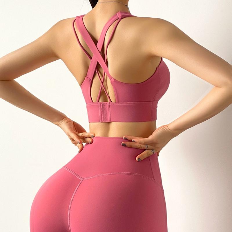

Woman Beautiful Back Yoga Sports Bra High Strength Push Up Running Sport Top Gym Shockproof Fitness Bra Adjustable Yoga Wear, Yellow
