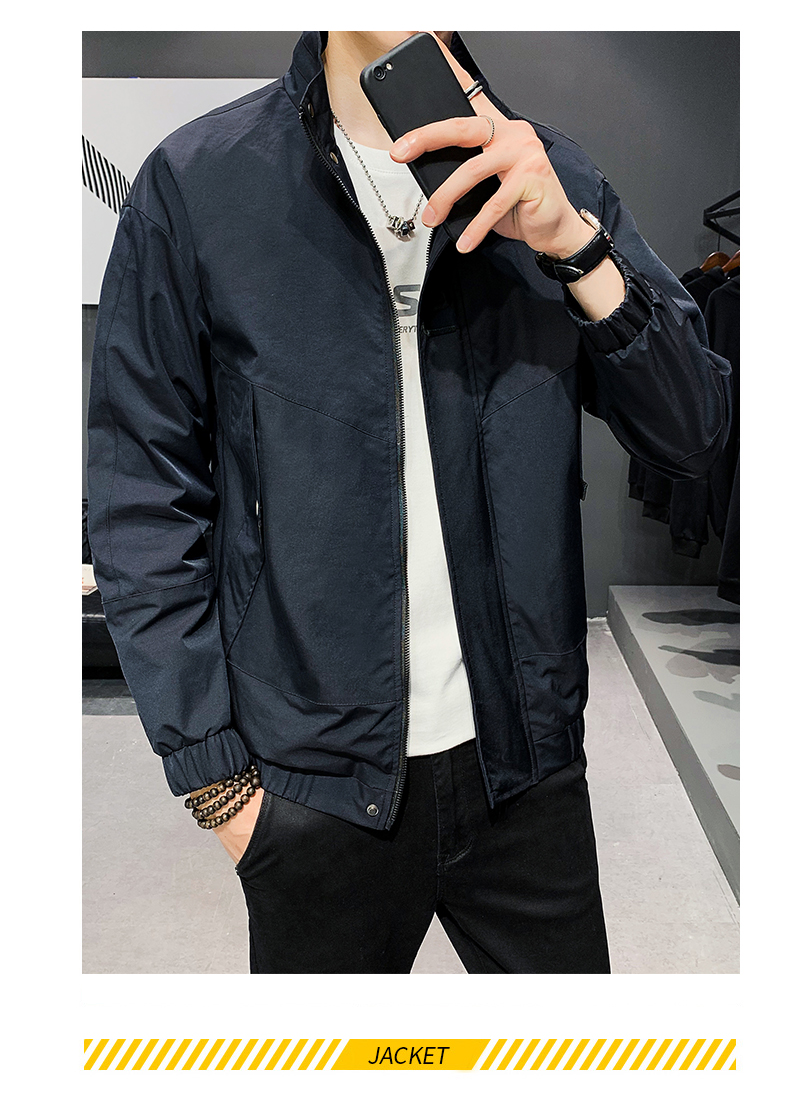 

Black The New Tide Of Han Edition Line Handsome Leisure Jacket