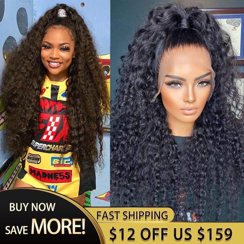 

Royal Hair Remy Brazilian Kinky Curly Human Hair Lace Front Human Wig Pre Plucked Swiss Lace Closure Wig Hight Density