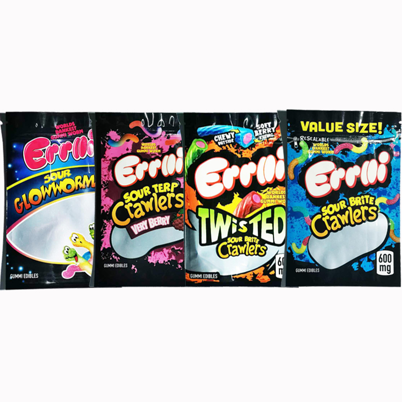 

Gummi worm Errlli 600mg gummy bags Sour brite crawlers Sour terp crawlers Very berry Twisted Sour glowworms gummi edibles bag sdg DHL Fedex