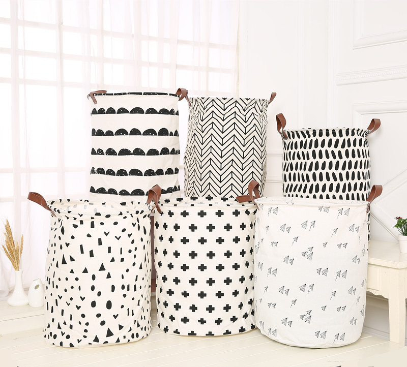 

INS Laundry Baskets Kids Toys Storage Basket Foldable Dirty Clothing Bucket Waterproof Laundries Bag Polka Dot Cactus 55 Styles YWY2470
