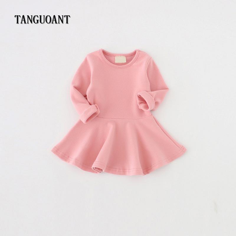 

TANGUOANT Casual Winter Girls Dress Christmas Dresses Long Sleeve Play Wear girl Party Costume Kids Cotton Party Clothing1, Black