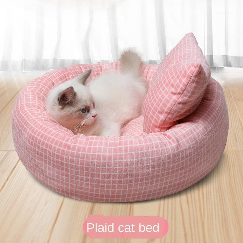 

Cat's nest cat house four seasons general pet winter warm kennel cat supplies summer cold mat bed thick1, White