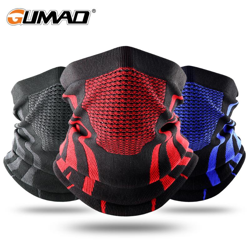 

Thermal Ski Mask Printed Face Cover Breathable Bandana Neck Warmer Gaiter Hiking Tube Scarf Sport Cycling Women Men Masks Winter, Black red