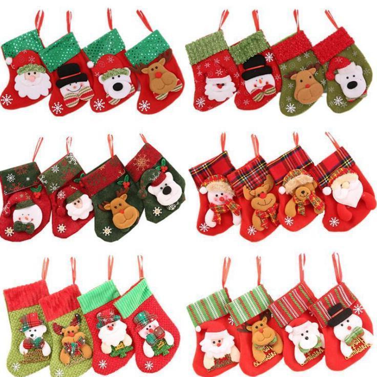 

31 Designs Christmas Stockings Gifts Bag Candy Bag Christmas Tree Ornament Xmas Cutlery Bag Home Party Decorations Wholesale