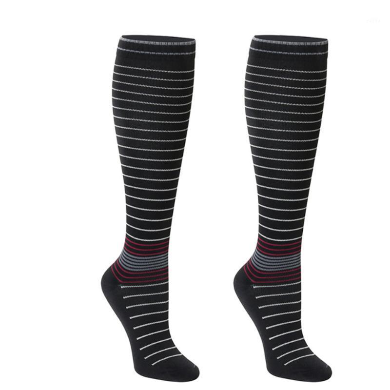 

Men Women Athletic Flight Travel Fashion Nurses Running Striped Professional Outdoor Cycling Riding Compression Socks Breathable1, Grey