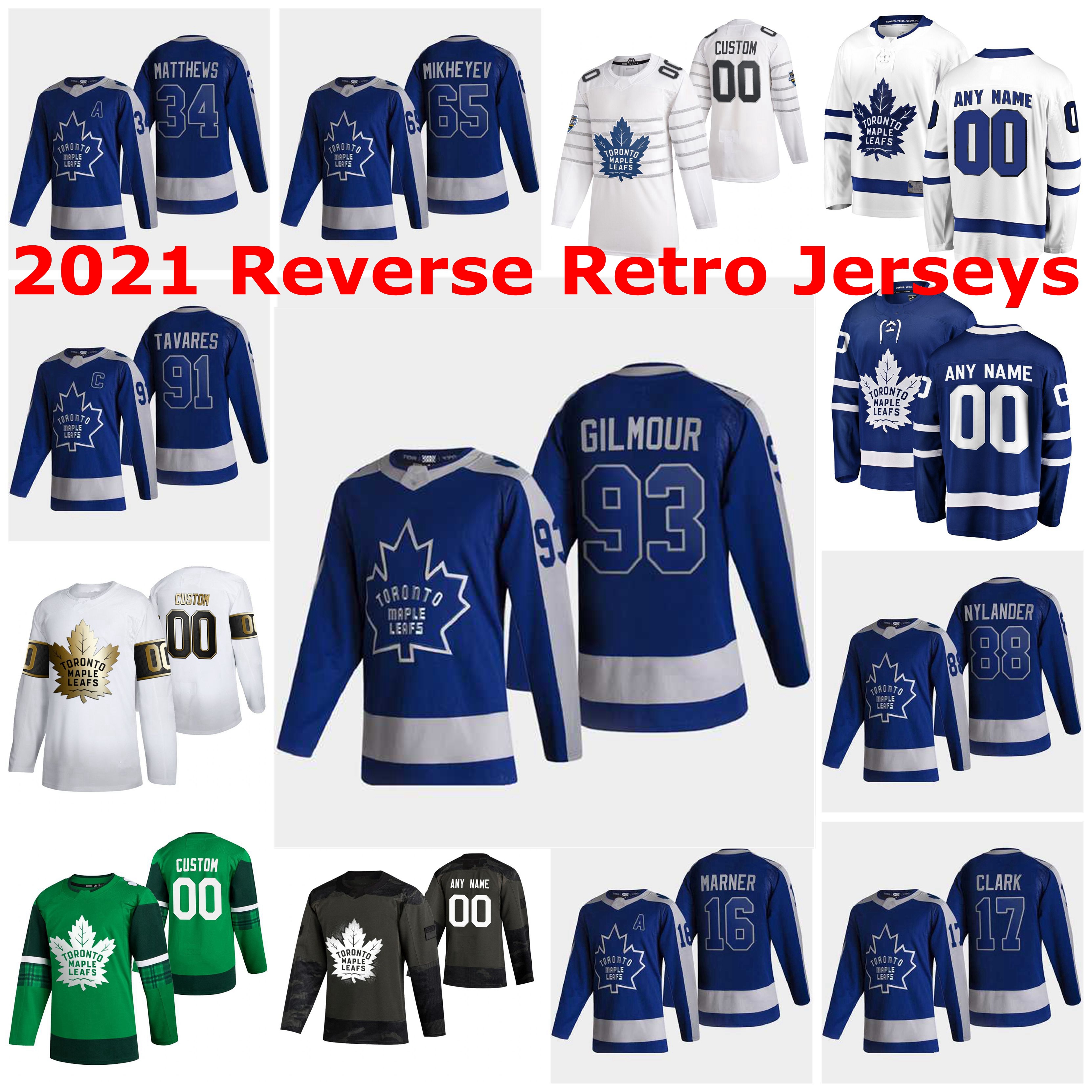 

2021 Reverse Retro Toronto Maple Leafs Hockey Jerseys 52 Martin Marincin Jersey 3 Justin Holl 8 Jake Muzzin Rasmus Sandin Michael Hutchinson Custom, Womens white 2019 golden edition