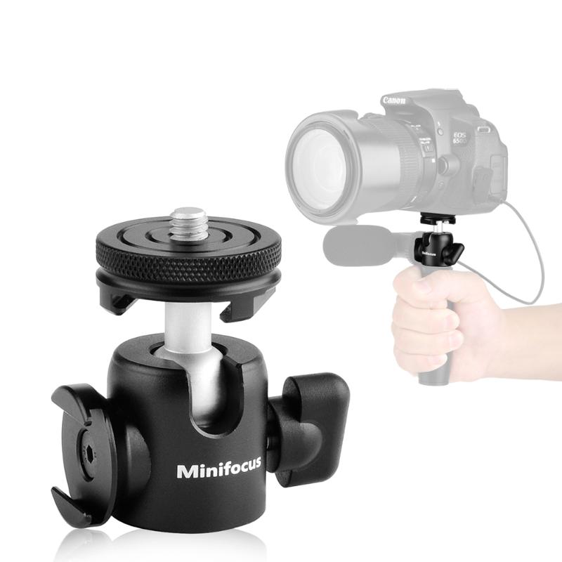 

Mini Ball Head with Cold Shoe Mount 1/4" Screw Hot Shoe for DSLR Camera Smartphone Vlog Video Microphone Led Light Mount