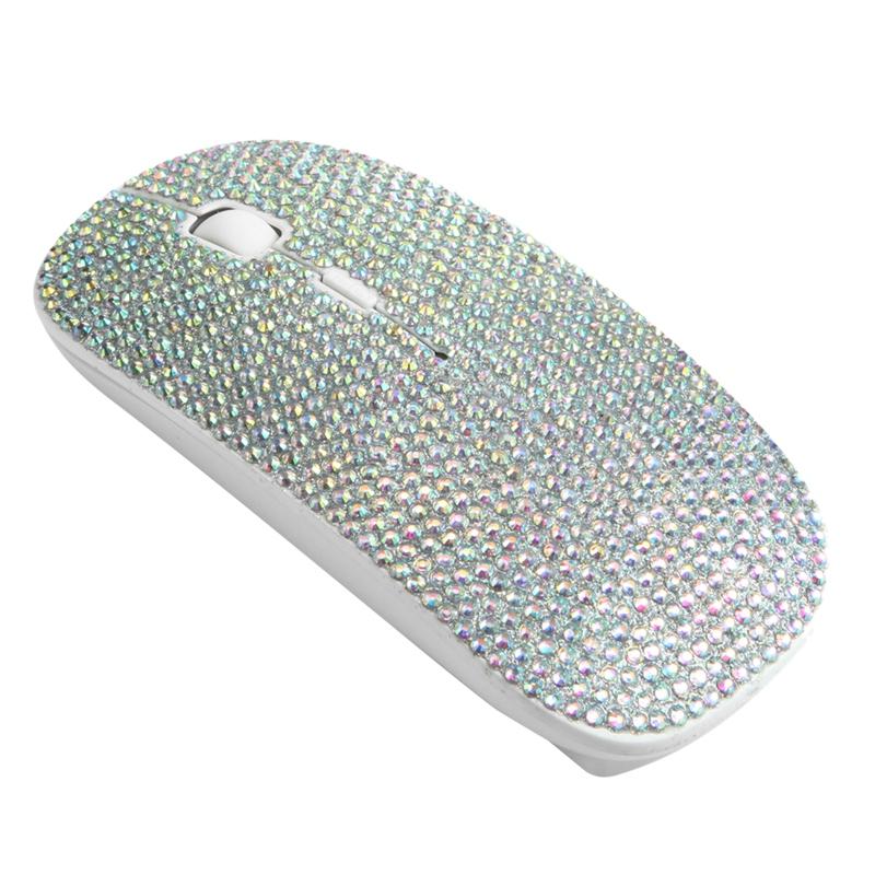 

2.4GHz Wireless Mouse Covered with Rhinestone Crystal with USB Receiver Compatible Computer Great Gift Idea