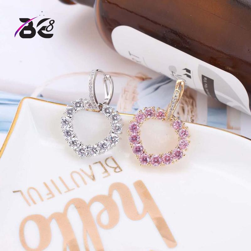 

Be 8 New Arrival Fashion Cubic Zirconia Statement Earrings Love Heart Hoop Eaeeings for Women Jewelry Aros Mujer Oreja E621